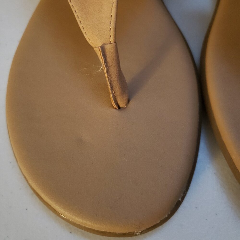 Aerosoles Inesse Sandals Floral Cutout Tan Twotone Ankle Strap 9 Faux Nubuck New - Picture 14 of 16